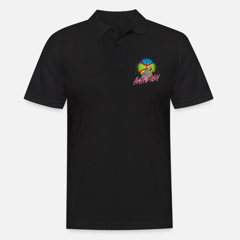 Amazigh - Männer Poloshirt - Schwarz