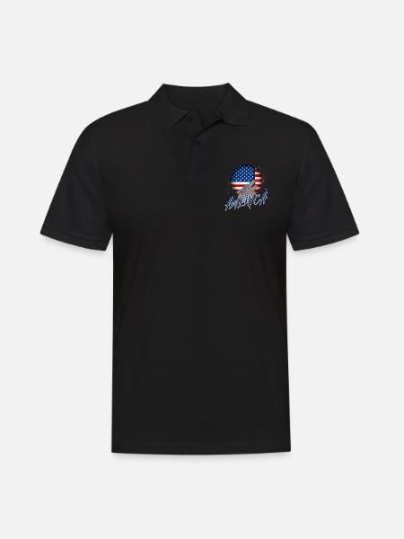 America - Men's Polo Shirt - black