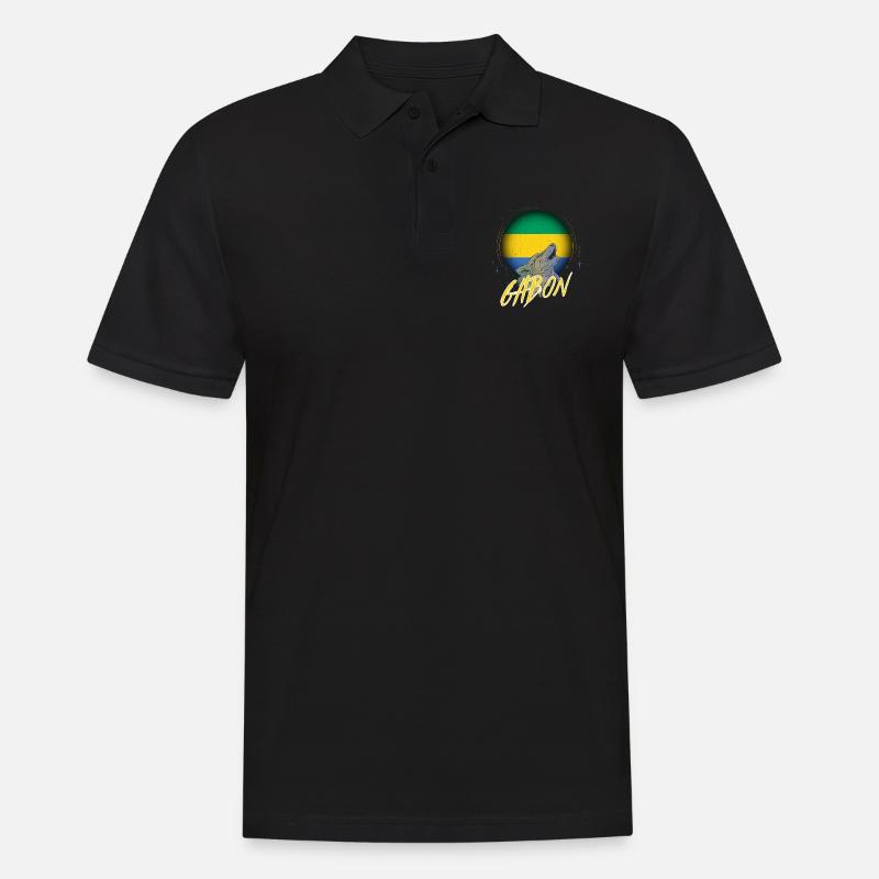 Gabun - Männer Poloshirt - Schwarz