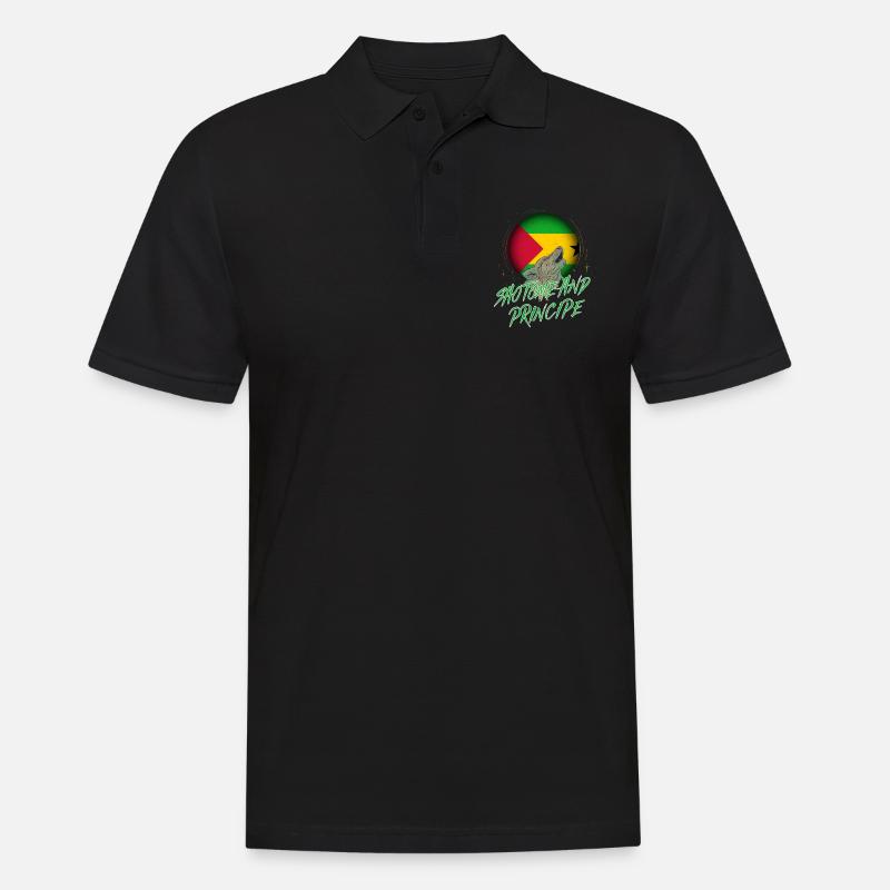 São Tomé und Príncipe - Männer Poloshirt - Schwarz