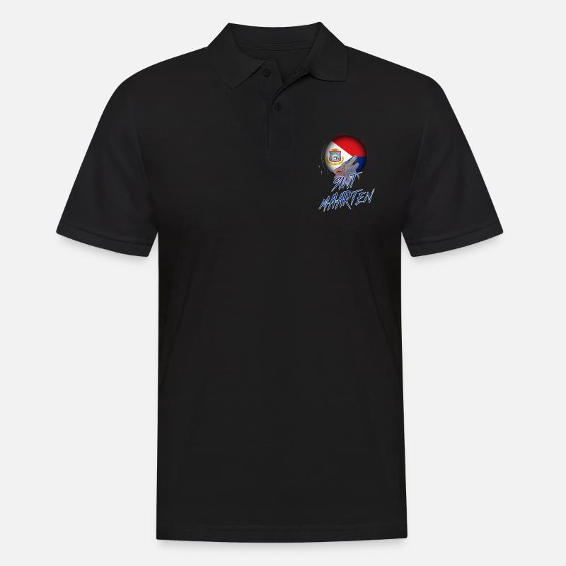 Sint Maarten - Männer Poloshirt - Schwarz