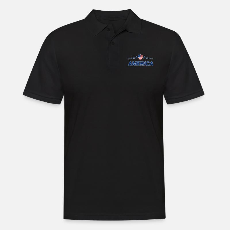 USA - Männer Poloshirt - Schwarz