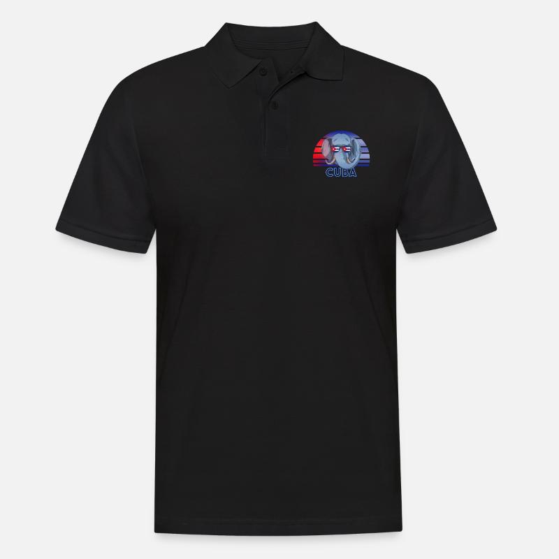 Kuba - Männer Poloshirt - Schwarz