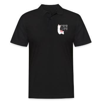 Mama Llama Llama Mothers Day Birthday Gift Idea - Men's Polo Shirt - black - Front - Kai (181cm)
