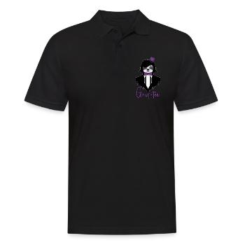 Gruf-Tee Goth Sloth Grufti Gothic Faultier Gruftee - Männer Poloshirt - Schwarz - Vorne - Kai (181cm)