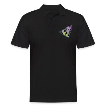 Vaporwave Kuhmuster Bauernhof Tier Geschenk Kuh - Männer Poloshirt - Schwarz - Vorne - Kai (181cm)