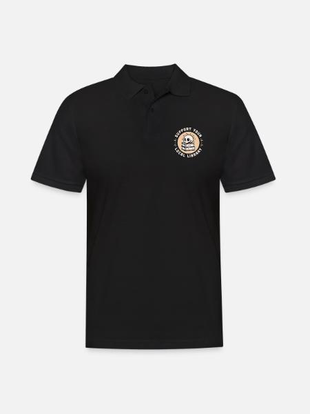 Soutenez votre bibliothèque locale bibliothécaire - Polo Homme - noir