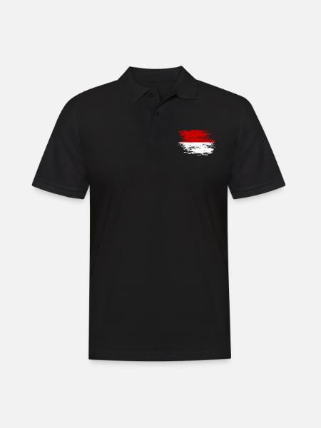 Indonesia flag used - Men's Polo Shirt - black