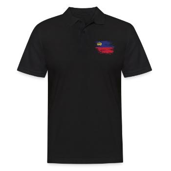 Drapeau du Liechtenstein utilisé - Polo Homme - noir - Devant - Kai (181cm)