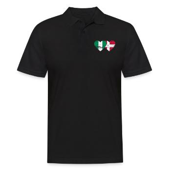 Nigeria Danemark Drapeau Coeur Utilisé - Polo Homme - noir - Devant - Kai (181cm)