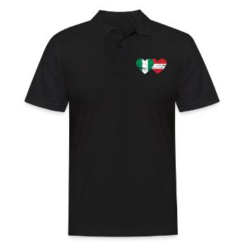 Nigeria Austria Flag Heart used - Men's Polo Shirt - black - Front - Kai (181cm)