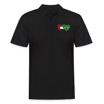 Vereinigte Arabische Emirate Brasilien Flagge Herz - Männer Poloshirt - Schwarz - Vorne - Kai (181cm)