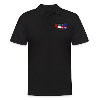 Vereinigte Arabische Emirate Island Flagge Herz - Männer Poloshirt - Schwarz - Vorne - Kai (181cm)