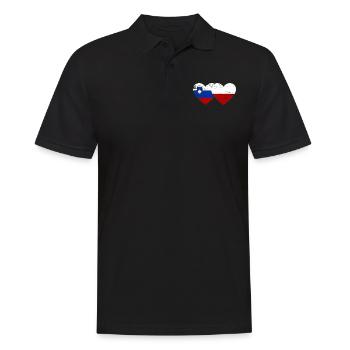 Slovénie Pologne drapeau coeur utilisé - Polo Homme - noir - Devant - Kai (181cm)