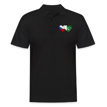 République tchèque Drapeau pakistanais coeur utilisé - Polo Homme - noir - Devant - Kai (181cm)