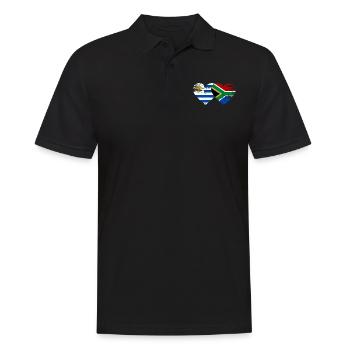 Uruguay Südafrika Flagge Herz used - Männer Poloshirt - Schwarz - Vorne - Kai (181cm)
