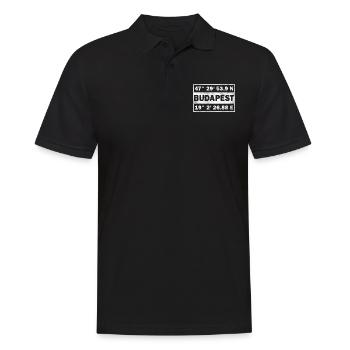 Budapest Koordinaten Stadt Ungarn Budapest - Männer Poloshirt - Schwarz - Vorne - Kai (181cm)