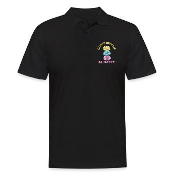 NICHT BERAUBEN SEI GLÜCKLICH - Männer Poloshirt - Schwarz - Vorne - Kai (181cm)