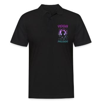 YOGA Yoga Meditation Chakra Om - Männer Poloshirt - Schwarz - Vorne - Kai (181cm)