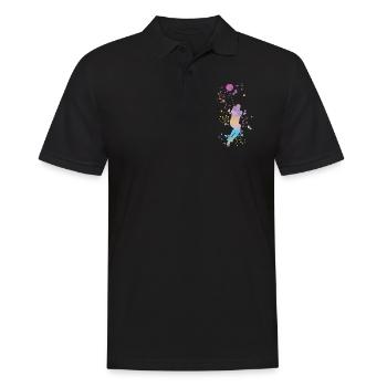 Hammerwerfer Colorsplash Hammerwerfen - Männer Poloshirt - Schwarz - Vorne - Kai (181cm)