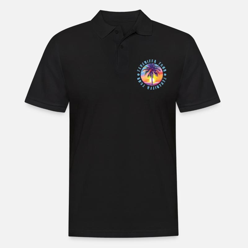 Teneriffa Tour Bunt - Männer Poloshirt - Schwarz