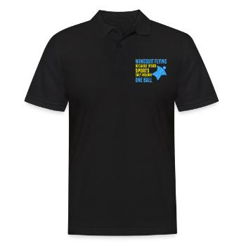 Wingsuit fliegen Base Jumping Fallschirmspringen Wingsuiting - Männer Poloshirt - Schwarz - Vorne - Kai (181cm)