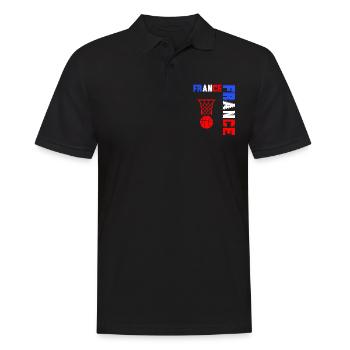 drapeau france cadeau, cadeau france drapeau - Polo Homme - noir - Devant - Kai (181cm)