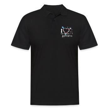 LBGT Flag Gay Pride J’aime mon petit ami trans - Polo Homme - noir - Devant - Kai (181cm)