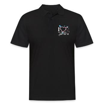 LBGT Flag Gay Pride J’aime ma petite amie trans - Polo Homme - noir - Devant - Kai (181cm)