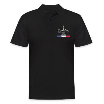 Cadeau Design graphique Paris Tour Eiffel France - Polo Homme - noir - Devant - Kai (181cm)