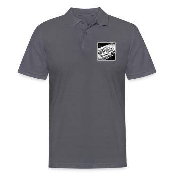 90s cult objects: Comic look for Walkman & Co. - Men's Polo Shirt - charcoal grey - Front - Nico (186cm)