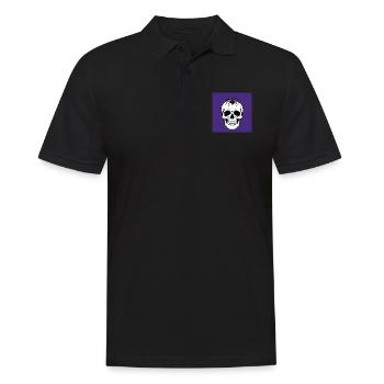 Totenkopf & Spinne: Symbole der Vergänglichkeit - Männer Poloshirt - Schwarz - Vorne - Kai (181cm)