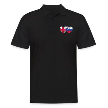 England Slowenien Flagge Hez used - Männer Poloshirt - Schwarz - Vorne - Kai (181cm)