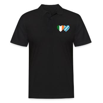 Drapeau de l’Irlande Bavière Coeur utilisé - Polo Homme - noir - Devant - Kai (181cm)