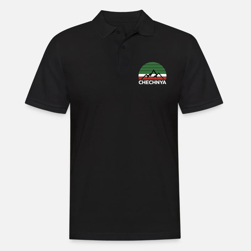 Chechnya Chechen Tschetschenien Tschetschene Flag - Männer Poloshirt - Schwarz