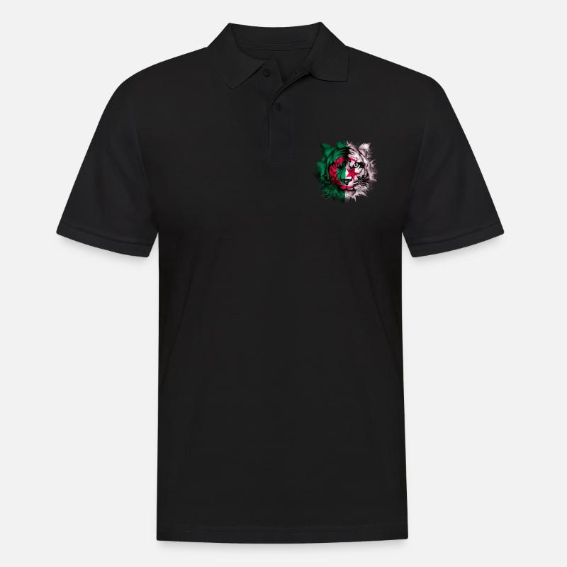 Algerien - Männer Poloshirt - Schwarz