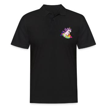 Mignon drôle drôle fable de licornes de Licorne - Polo Homme - noir - Devant - Kai (181cm)