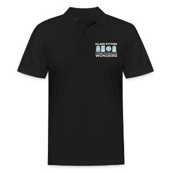 Verglaser Fenster Glasbeschlag Monteur Glasarbeiten - Männer Poloshirt - Schwarz - Vorne - Kai (181cm)