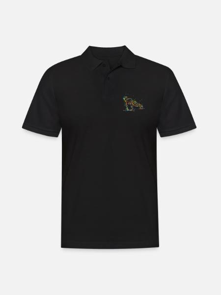 Abstract man doing push-ups - Men's Polo Shirt - black