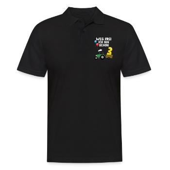 Trecker 3. Geburtstag Weg frei ich bin schon 3 - Männer Poloshirt - Schwarz - Vorne - Kai (181cm)