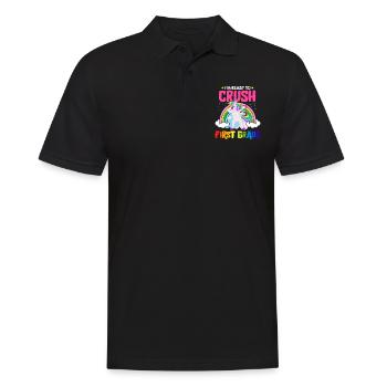 Ich bin bereit, Regenbogenmädchen Jungen der 1. Klasse zu zerquetschen - Männer Poloshirt - Schwarz - Vorne - Kai (181cm)