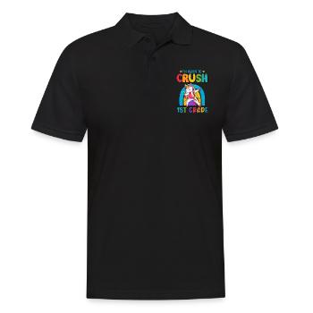 Ich bin bereit, Regenbogenmädchen Jungen der 1. Klasse zu zerquetschen - Männer Poloshirt - Schwarz - Vorne - Kai (181cm)