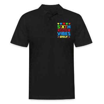 6. Sechste Klasse Vibes zurück in die Schule für Lehrer - Männer Poloshirt - Schwarz - Vorne - Kai (181cm)