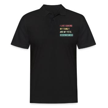 I Like Cooking My Family And My Pets Commas Save - Men's Polo Shirt - black - Front - Kai (181cm)