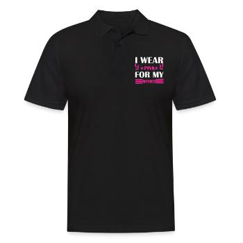 BRUSTKREBSBEWUSSTSEIN ICH TRAGE PINK FÜR MEINE MUTTER - Männer Poloshirt - Schwarz - Vorne - Kai (181cm)