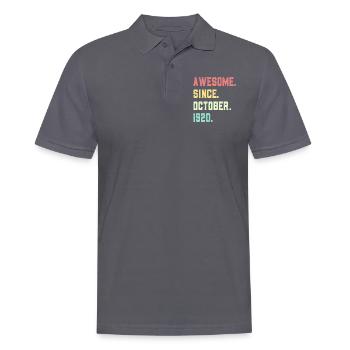 Großartig seit Oktober 1920 - Männer Poloshirt - Anthrazit - Vorne - Nico (186cm)