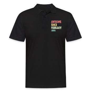 Großartig seit Februar 1981 - Männer Poloshirt - Schwarz - Vorne - Kai (181cm)