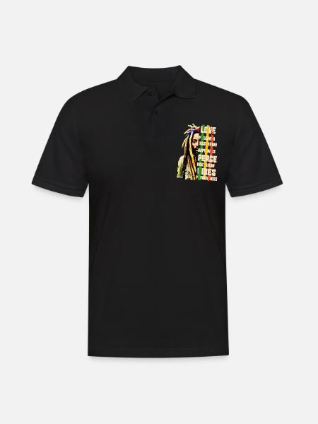Rastaman jah rastafari - Männer Poloshirt - Schwarz