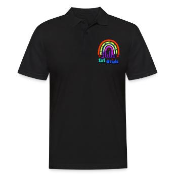 Hallo 1. Klasse Zurück zur Schule Erster Tag - Männer Poloshirt - Schwarz - Vorne - Kai (181cm)