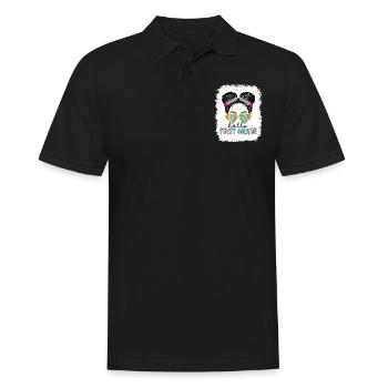 Hallo 1. Klasse Zurück zur Schule Erster Tag - Männer Poloshirt - Schwarz - Vorne - Kai (181cm)